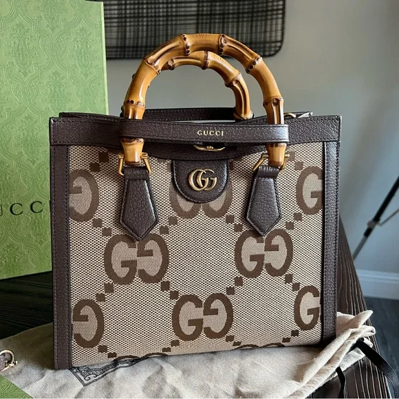 Gucci Beige and Brown Monogram Tote - Picture 1 of 16